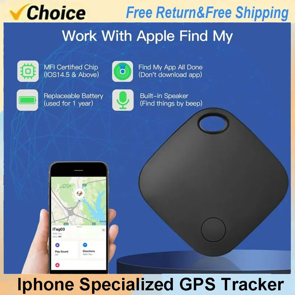 Smart GPS Tracker Work with Apple Find My APP Itag anti Lost Reminder Device MFI Rated Locator Car Key Pet Kids Finder Pk Airtag